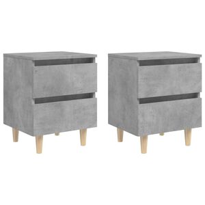 vidaXL Bed Cabinet | Set of 2 | Concrete Grey