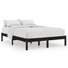 vidaXL Bed Frame | Black | Solid Pine Wood | Super King Size | Durable