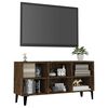 vidaXL TV Cabinet with Metal Legs Smoked Oak 103.5x30x50 cm