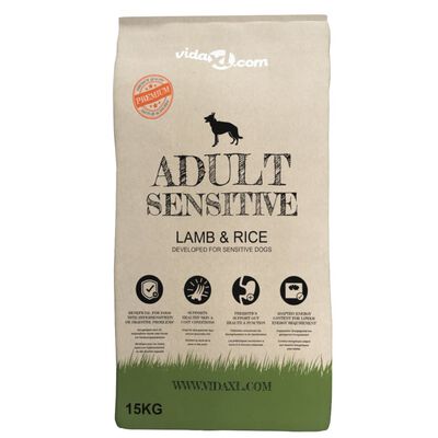 vidaXL Premium Dry Dog Food Adult Sensitive Lamb & Rice 2 pcs 30 kg