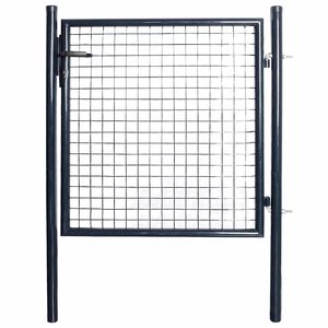 vidaXL Mesh Garden Gate Galvanised Steel 100x100 cm Grey