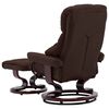 vidaXL Recliner Chair with Footstool Brown Faux Leather and Bentwood