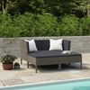 vidaXL 4 Piece Garden Lounge Set with Cushions Poly Rattan Grey
