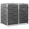vidaXL Double Wheelie Bin Shed 138x77.5x115 cm Stainless Steel