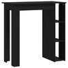 vidaXL Bar Table with Shelf Black 102x50x103.5 cm Engineered Wood