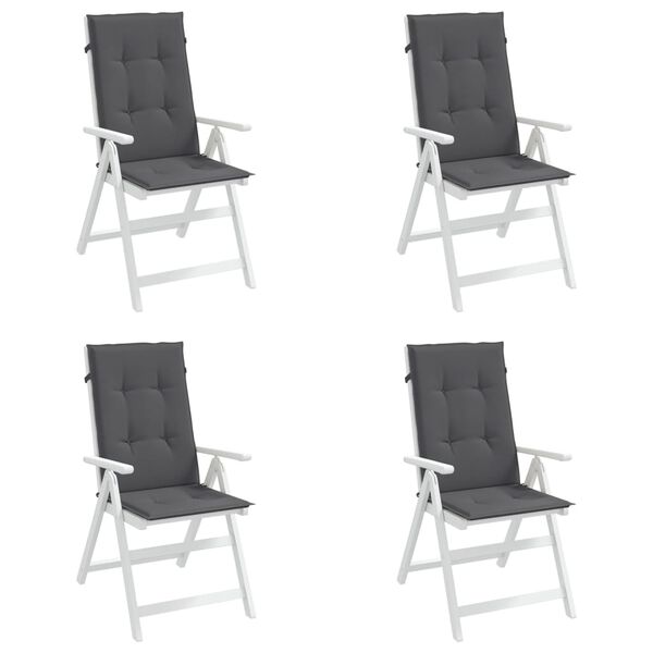 vidaXL Garden Highback Chair Cushions 4 pcs Anthracite 120x50x3 cm Fabric