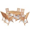vidaXL Outdoor Dining Set | Natural Teak | Solid Teak Wood | Large | Foldable