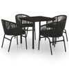 vidaXL 5 Piece Garden Dining Set Black