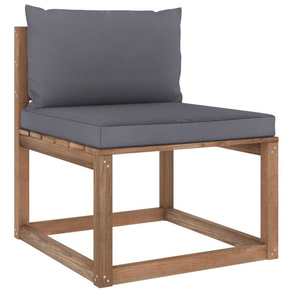vidaXL 6 Piece Garden Pallet Lounge Set with Cushions Impregnated Pinewood