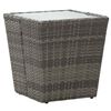 vidaXL Tea Table Grey 41,5x41,5x43 cm Poly Rattan and Tempered Glass