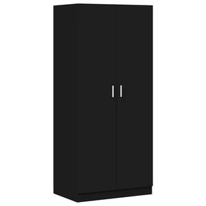 vidaXL Wardrobe | Black | Engineered wood | Compact | Wardrobe | Rectangular