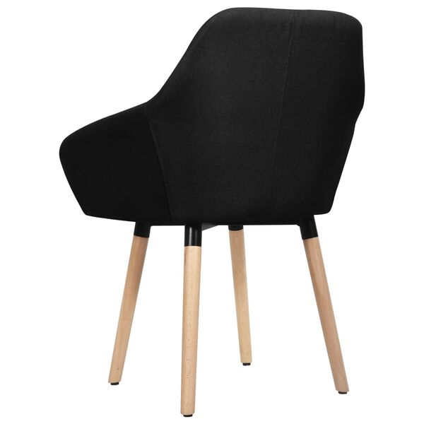 vidaXL Dining Chairs 4 pcs Black Fabric