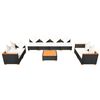 vidaXL 9 Piece Garden Lounge Set with Cushions Poly Rattan Black