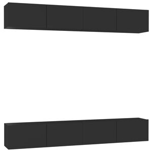 vidaXL Tv Cabinet | Set of 4 | Black | Engineered wood | Tv Cabinet