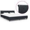vidaXL Bed Frame without Mattress Black Faux Leather 180x200 cm Super King