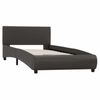 vidaXL Bed Frame with LED without Mattress Grey Faux Leather 90x200 cm