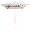 vidaXL Garden Parasol 200x300 cm Wooden Pole Cream White