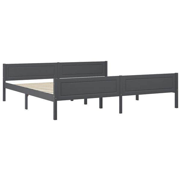 vidaXL Bed Frame without Mattress Solid Pinewood Grey 200x200 cm