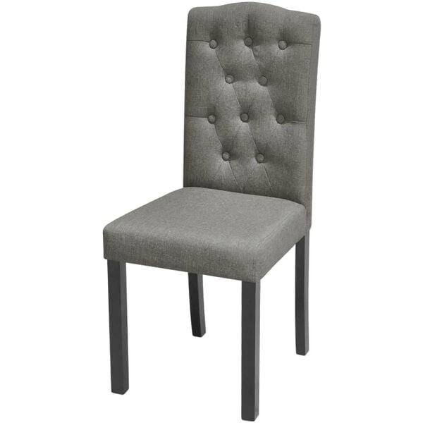 vidaXL Dining Chairs 2 pcs Grey Fabric