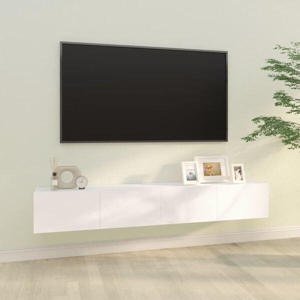 vidaXL Wall TV Cabinets 2 pcs White 100x30x30 cm Engineered Wood