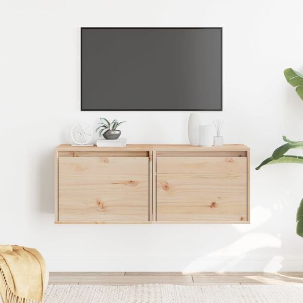 vidaXL Wall Cabinets 2 pcs 45x30x35 cm Solid Pinewood