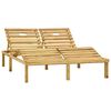 vidaXL Double Sun Lounger & Red Cushions Impregnated Pinewood