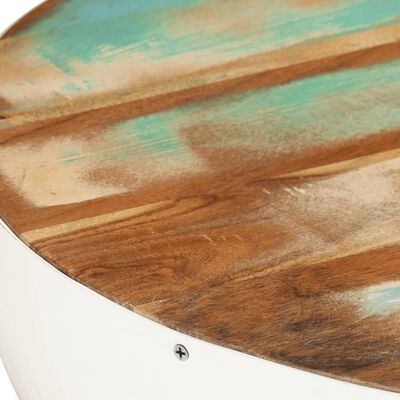 vidaXL Bowl-shaped Coffee Table White Ø50x24 cm Solid Wood Reclaimed