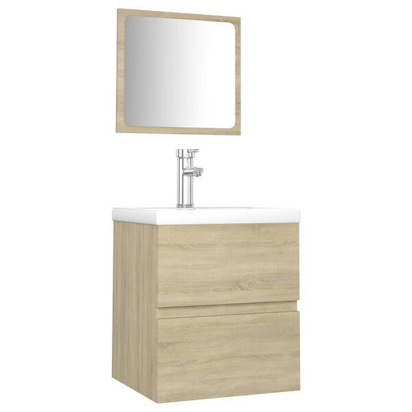 vidaXL Bathroom Furniture Set Sonoma Oak Engineered Wood