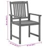 vidaXL Garden Chairs with Cushions 2 pcs Grey Solid Acacia Wood