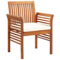 vidaXL Garden Dining Chairs with Cushions 4 pcs Solid Wood Acacia