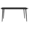 vidaXL Garden Dining Table Black 190x90x74 cm Steel and Glass