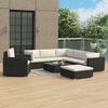 vidaXL 8 Piece Garden Lounge Set with Cushions Poly Rattan Black