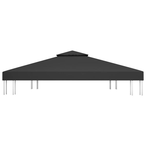 vidaXL 2-Tier Gazebo Top Cover 310 g/m² 4x3 m Black