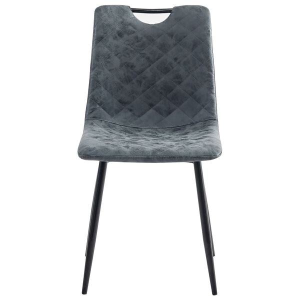 vidaXL Dining Chairs 2 pcs Black Faux Leather