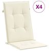 vidaXL Garden Highback Chair Cushions 4 pcs Cream 120x50x2 cm Fabric