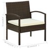 vidaXL Garden Chair with Cushion Poly Rattan Brown