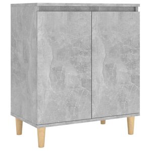vidaXL Sideboard | Concrete Grey | Engineered wood, MDF, Solid Eucalyptus wood