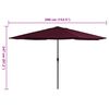 vidaXL Garden Parasol with Metal Pole 390 cm Bordeaux Red