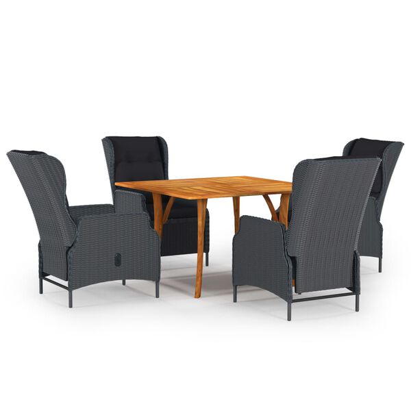 vidaXL 5 Piece Garden Dining Set Dark Grey
