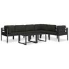 vidaXL Single Sofa with Cushions Aluminium Anthracite