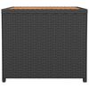 vidaXL Tea Table with Wooden Top Black Poly Rattan&Solid Wood Acacia