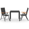 vidaXL 3 Piece Garden Dining Set Black and Brown