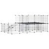 vidaXL 44-Panel Pet Cage with Door Black 35x35 cm Steel