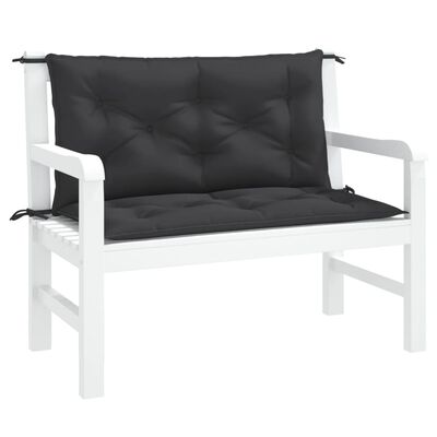 vidaXL Garden Bench Cushions 2 pcs Black 100x50x7cm Oxford Fabric