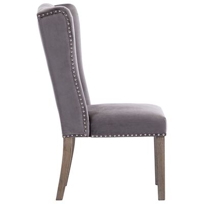 vidaXL Dining Chair Grey Velvet