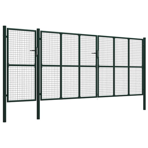 vidaXL Fence Gate with Lock Green 175 cm Steel