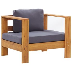 vidaXL Sofa Chair | Dark Grey, Teak Look