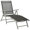 vidaXL Sun Lounger | Black and Silver | Aluminium, Textilene | Standard