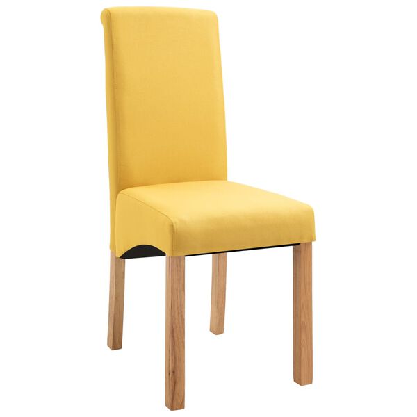 vidaXL Dining Chairs 4 pcs Yellow Fabric