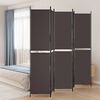 vidaXL 5-Panel Room Divider Brown 250x220 cm Fabric